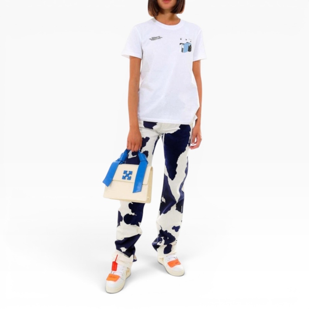 NWT Off White Women's 2020 2021 Cars Collection White Graphic Tee Shirt M Auth